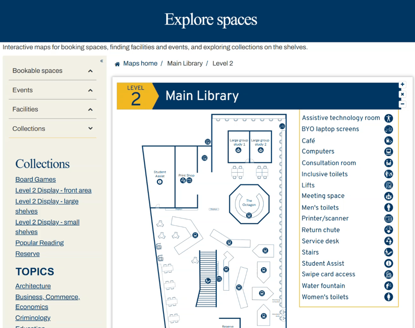 Bond Main Library Level 2 Map