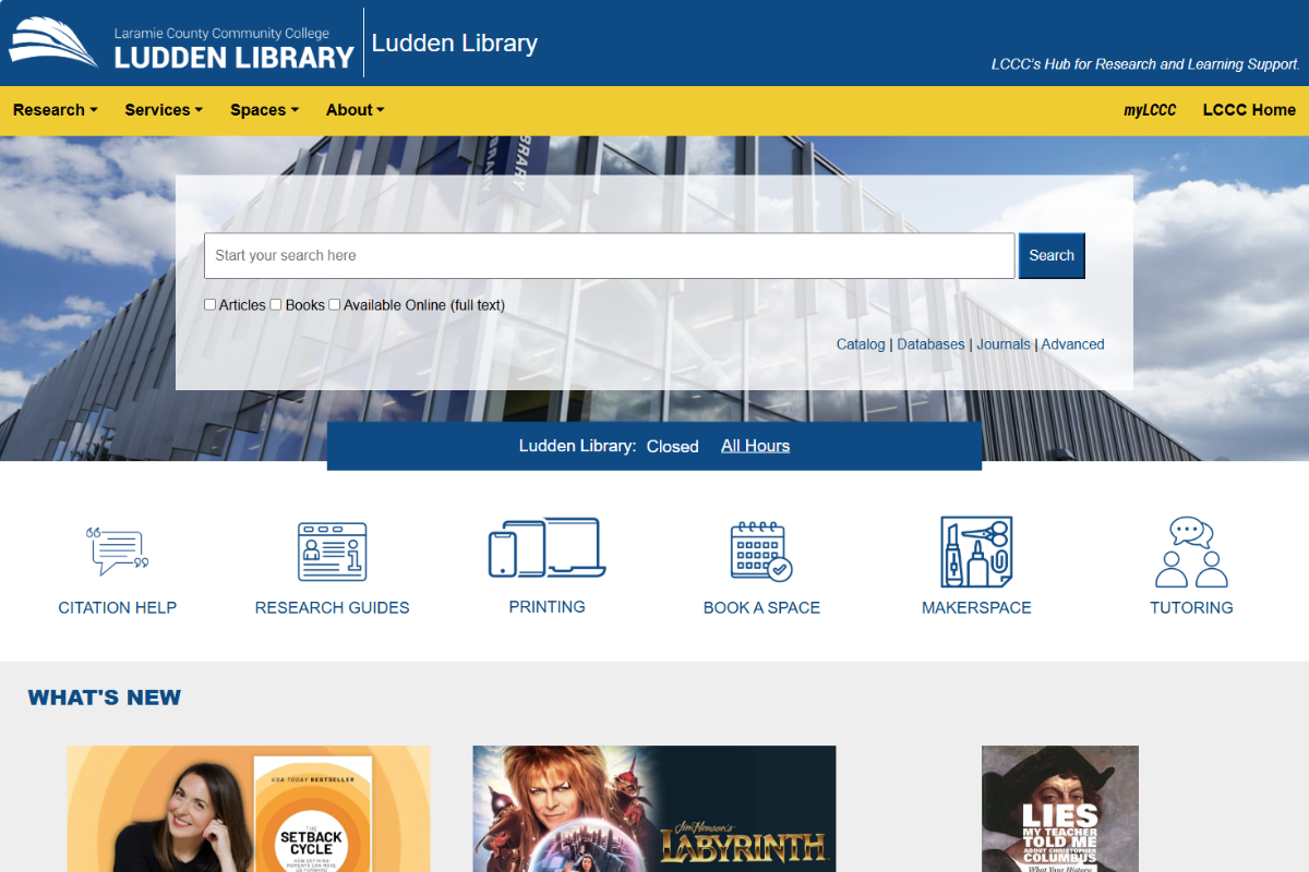 LCCC Ludden Library Homepage