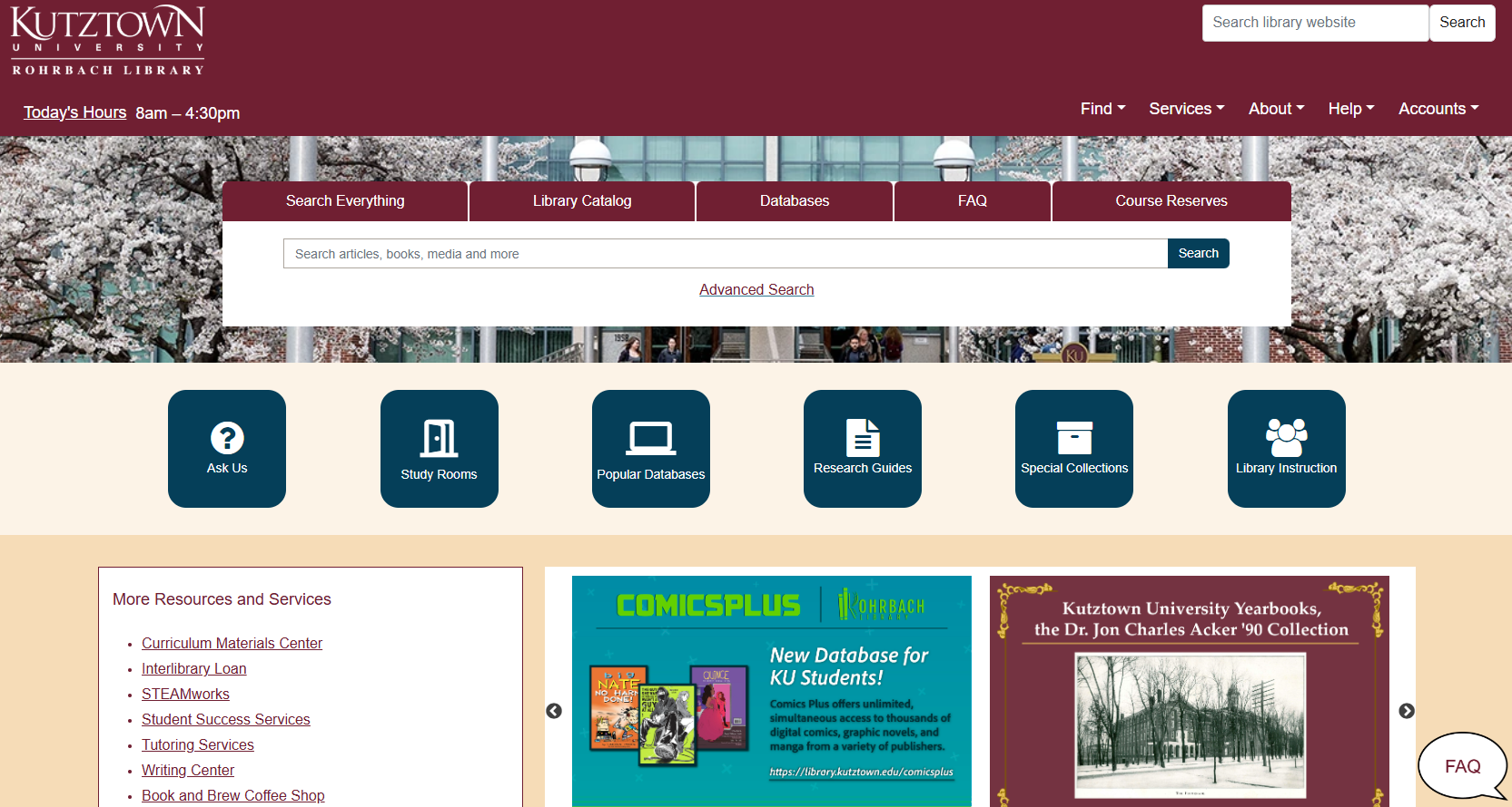 Kutztown University Library Homepage
