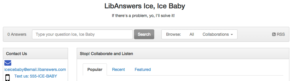 Vanilla Ice language option in LibAnswers
