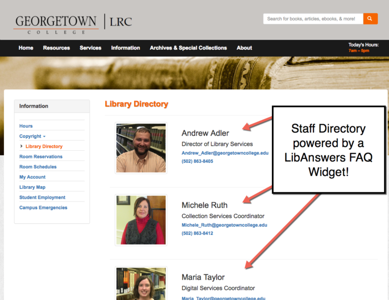 Georgetown Staff Directory