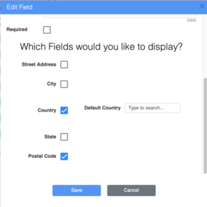Select which address options you'd like to use for any given Address field.